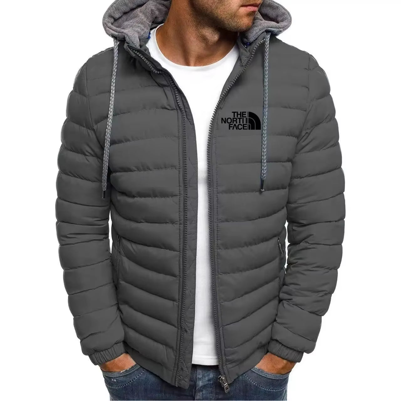 2025 Winter Brand New Men'S Warm Parker Coat Jacket Casual Men'S Coat Solid Color Stand Collar Men'S Windproof Cotton down Jacke