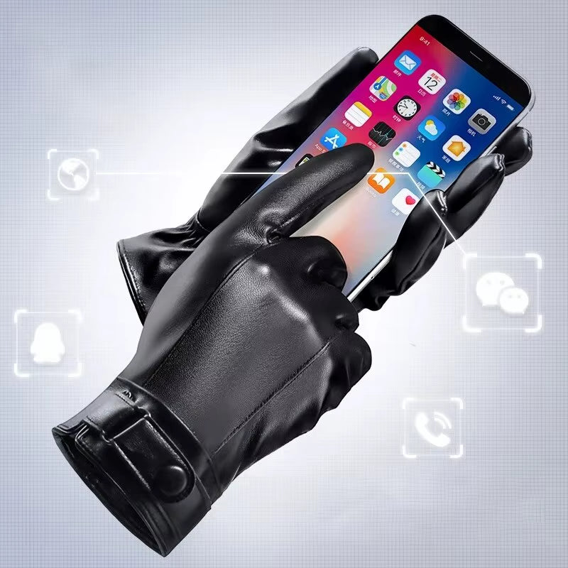 Winter Cycling Gloves Men'S Motorcycle Winter Outdoor Waterproof and Cold Protection Pile Thick Riding Electric Car Warm Gloves