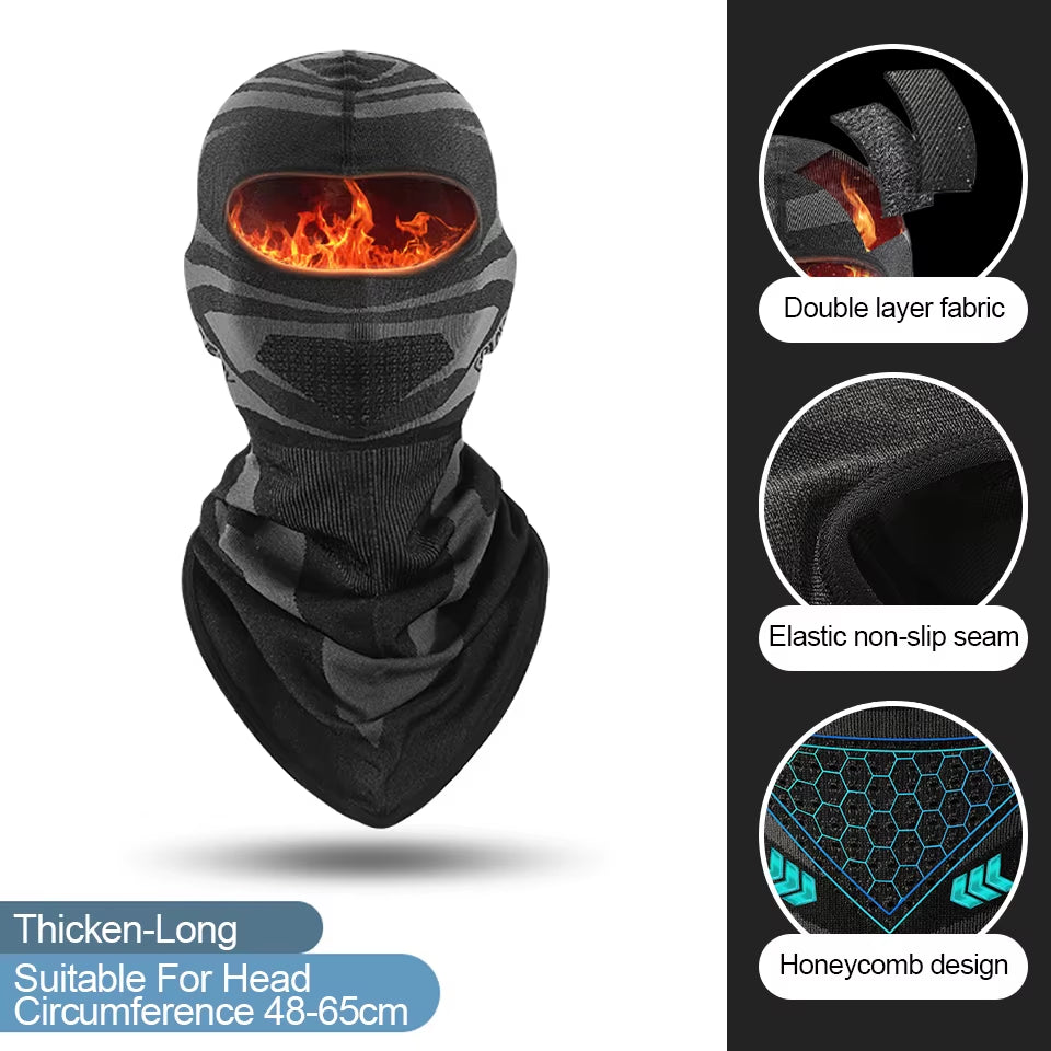 Kokossi Thermal Motorcycle Winter Warm Riding Face Mask Windproof Head Cover Balaclava Ski Bicycle Cycling Coldproof Headwear