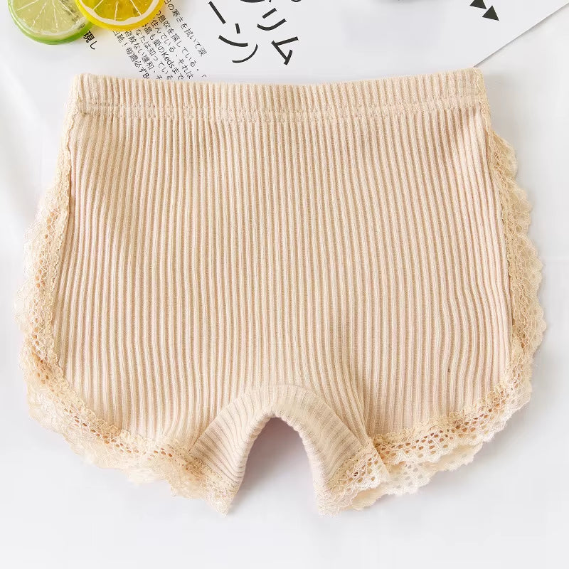 Kids Girls Underwear Cotton Solid Color Lace Underwear for Baby Summer Dress Underwear Pants Children'S Safety Underwear Shorts