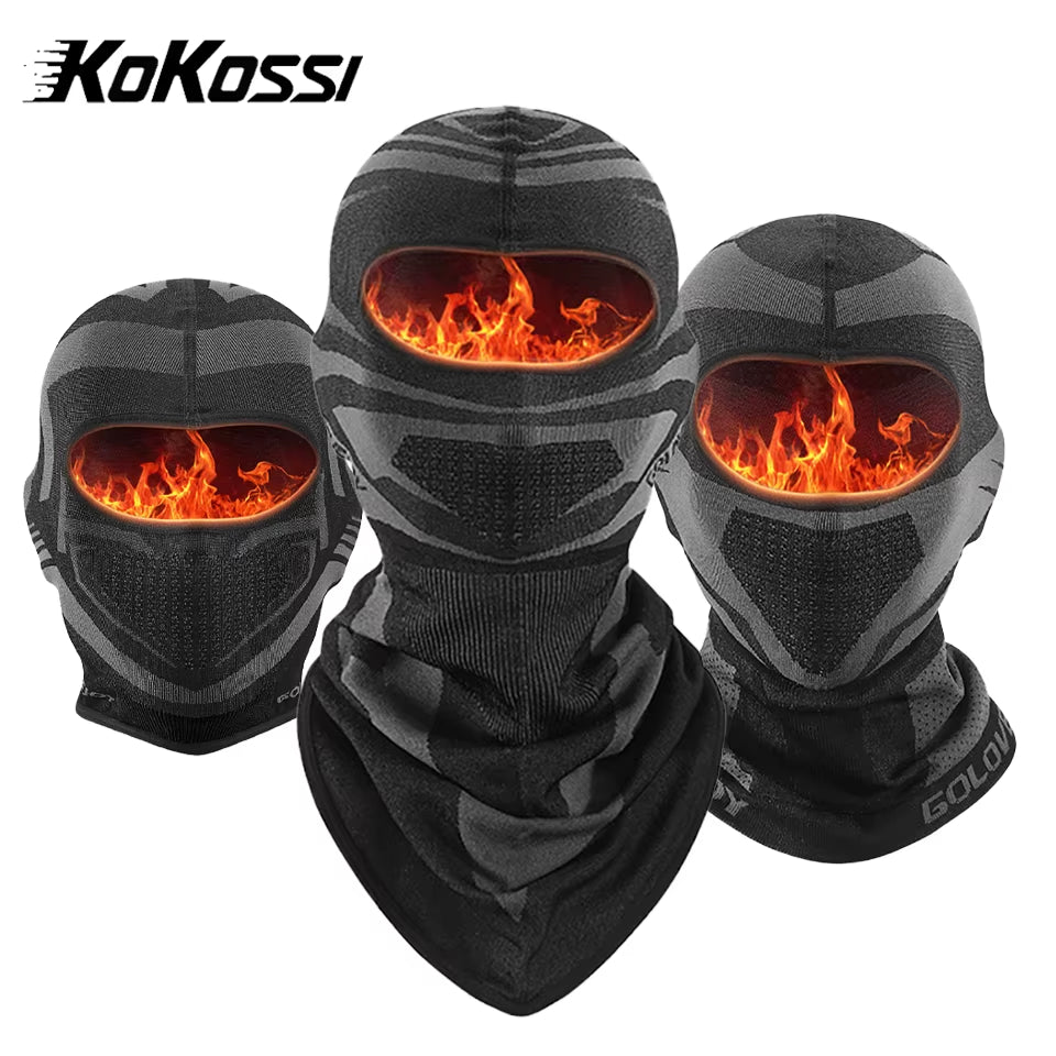 Kokossi Thermal Motorcycle Winter Warm Riding Face Mask Windproof Head Cover Balaclava Ski Bicycle Cycling Coldproof Headwear