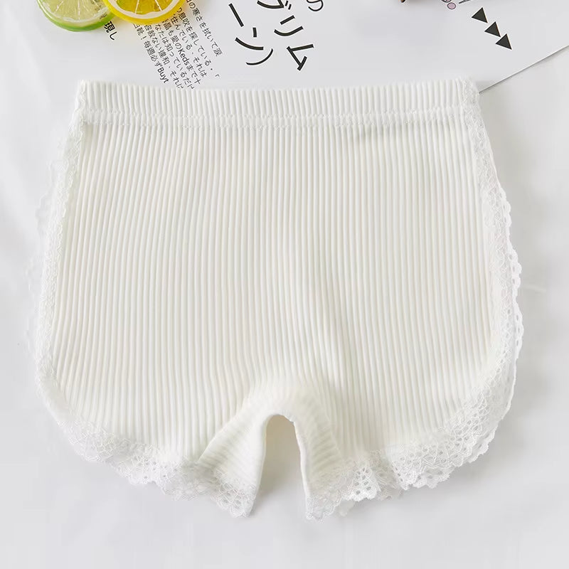 Kids Girls Underwear Cotton Solid Color Lace Underwear for Baby Summer Dress Underwear Pants Children'S Safety Underwear Shorts