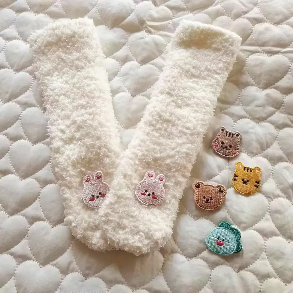 Winter Baby Socks Thick Warm Long Socks for Toddler White Autumn Winter Plushknee Newborn anti Slip Floor Socks Baby Accessories