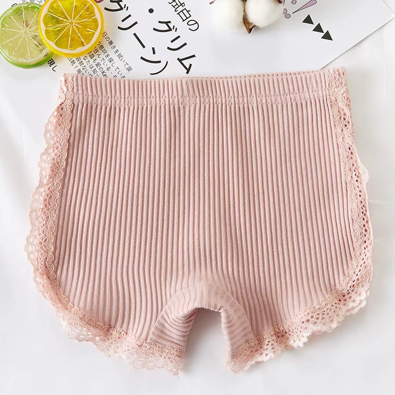 Kids Girls Underwear Cotton Solid Color Lace Underwear for Baby Summer Dress Underwear Pants Children'S Safety Underwear Shorts