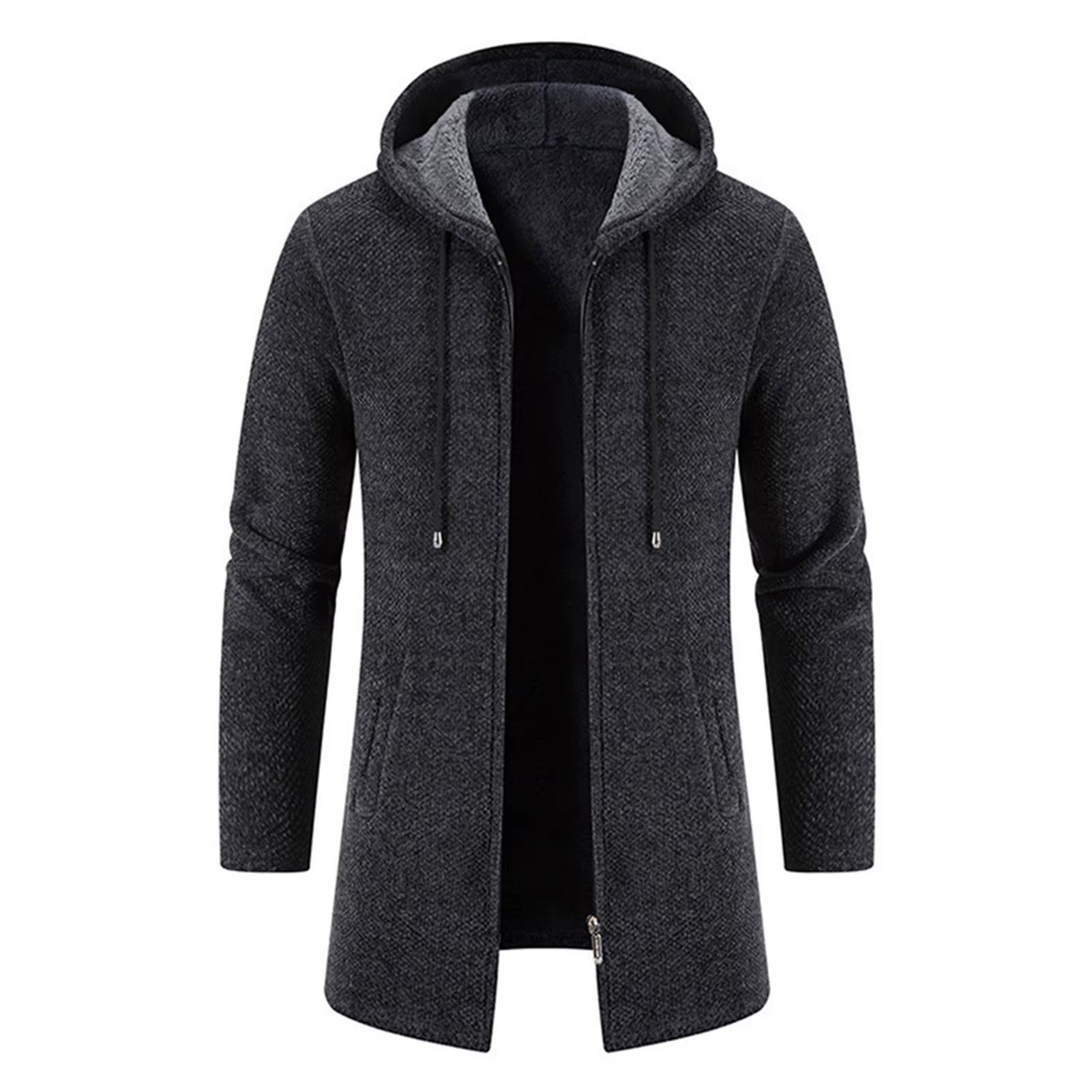 Men Casual Winter Jacket with Adjustable Drawstring and Pocket Design for Winter Shopping Dating Party