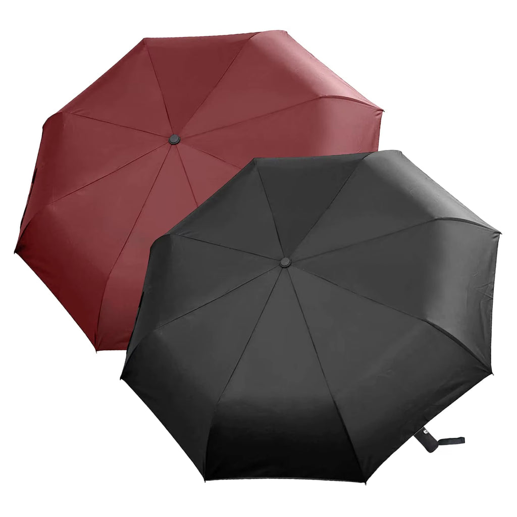 12 Bone Black Glue Fully Automatic Umbrella - Thick Durable Three-Fold UV Resistant Folding Design for Protection and Style