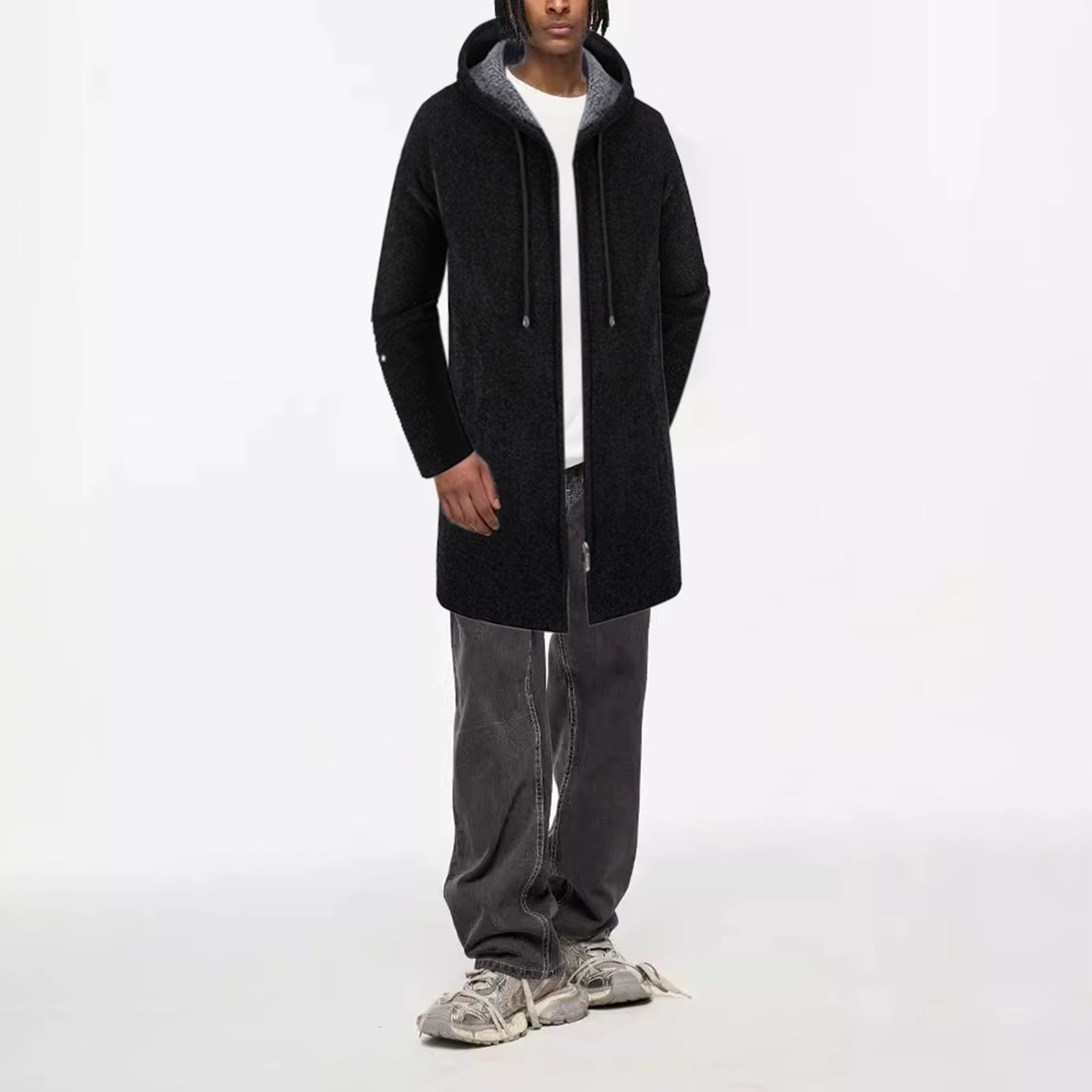 Men Casual Winter Jacket with Adjustable Drawstring and Pocket Design for Winter Shopping Dating Party